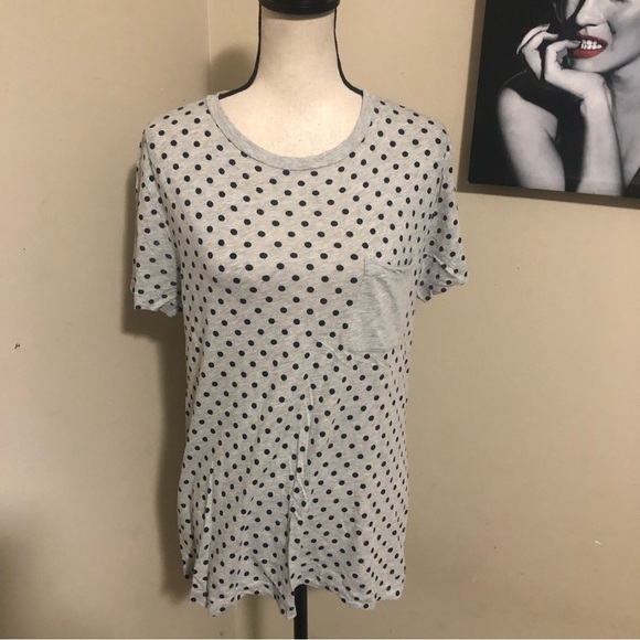 French Connection Polka Dot Pocket Tee - Picture 1 of 7